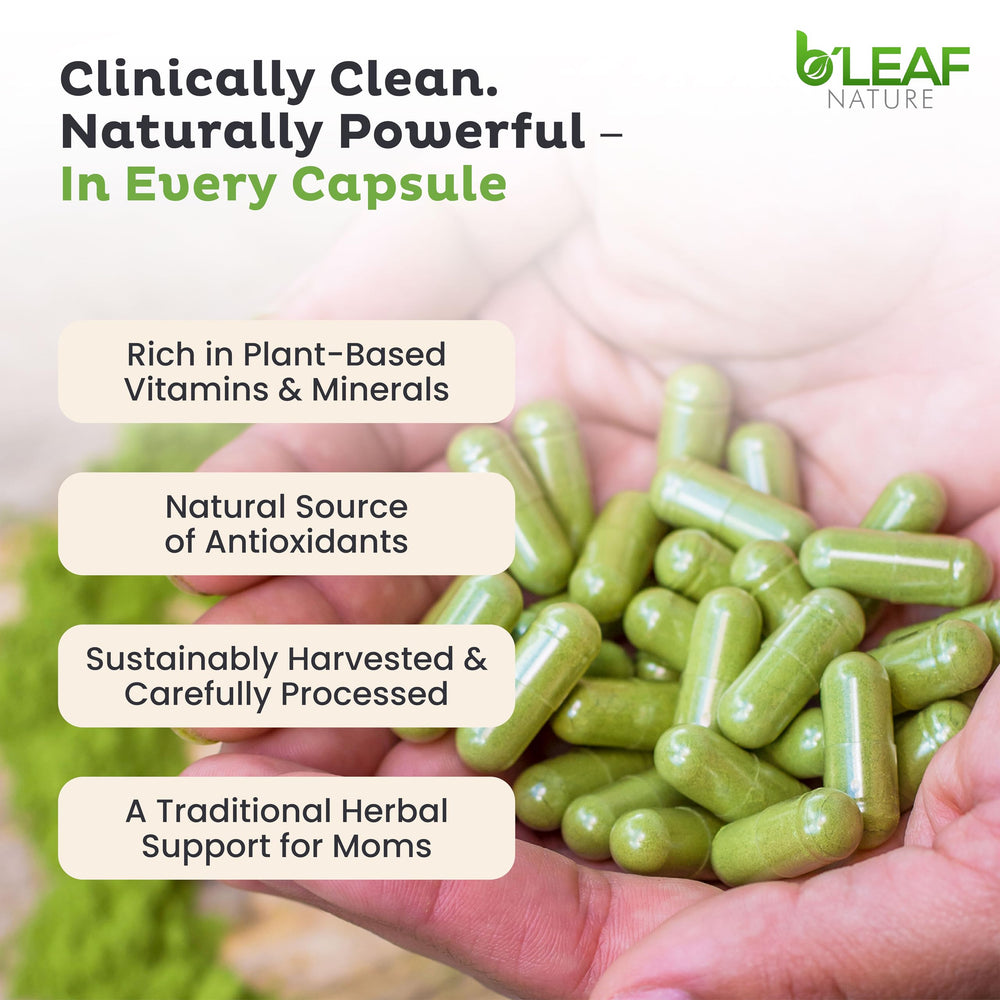B’LEAF NATURE antioxidant-rich moringa visuals for immune-support.