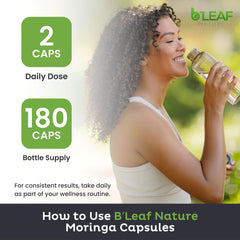 B’LEAF NATURE organic veggie capsules ready for vegan daily use.