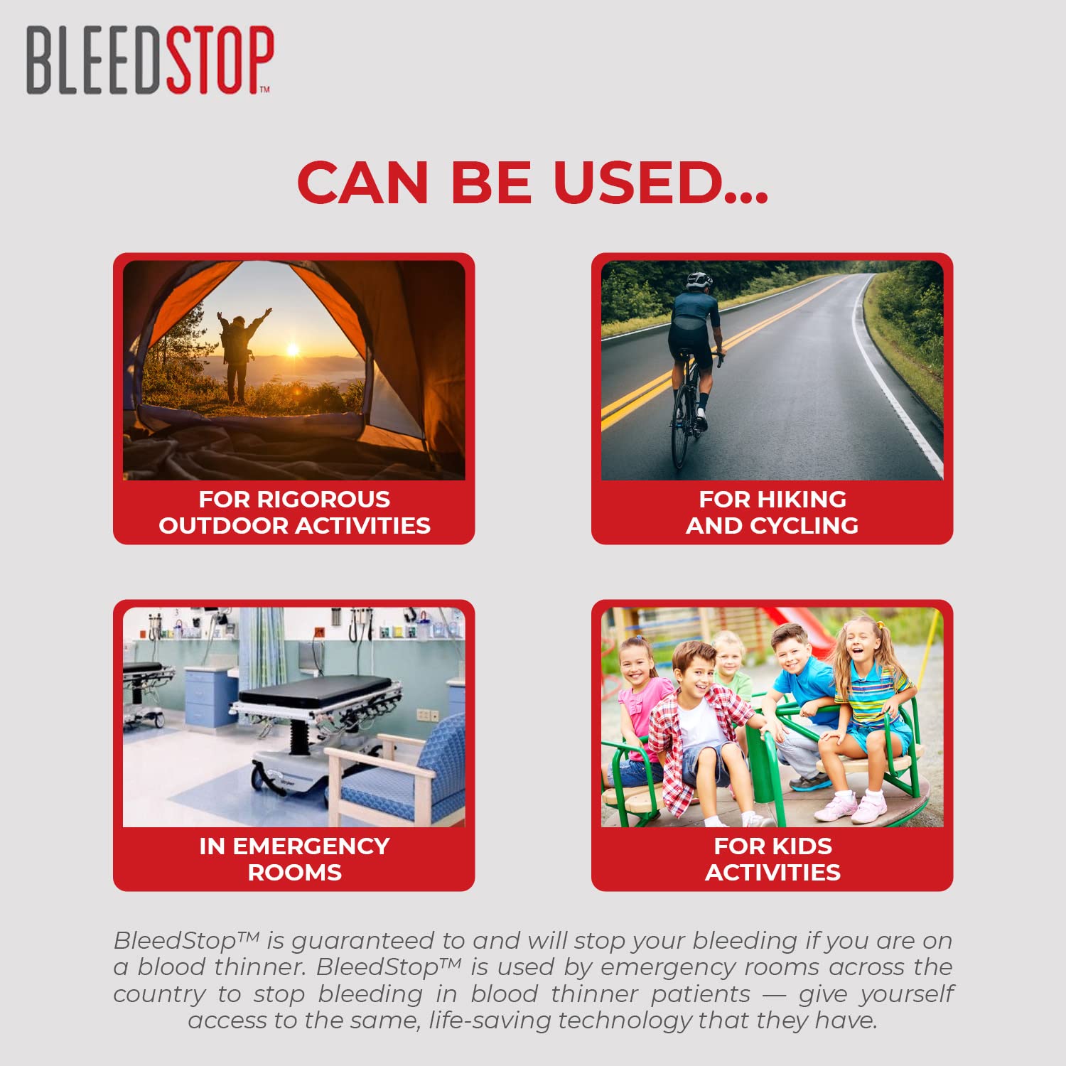 BleedStop first-aid kit with BleedStop illustrates readiness in outdoor settings.