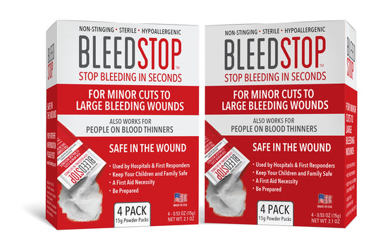BleedStop powder 15g bottle pour helps quick clotting to control bleeding.