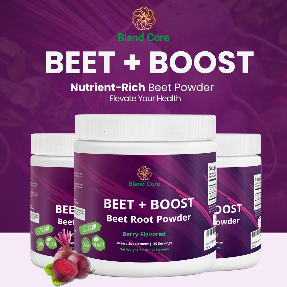 Blend Core Beet Boost vegan non-GMO label for clean supplements