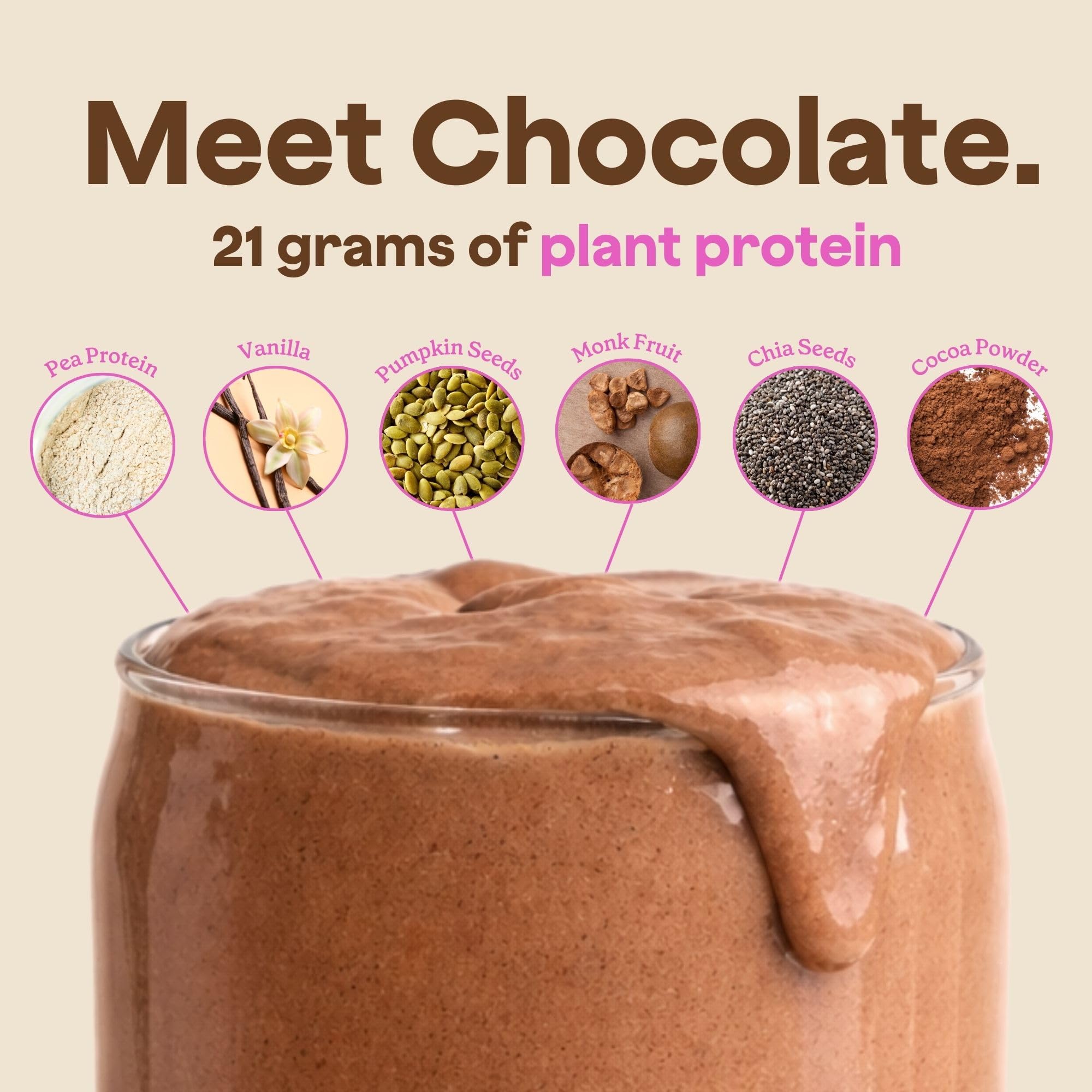 Ingredients spread highlights six real whole-food ingredients for clean nutrition
