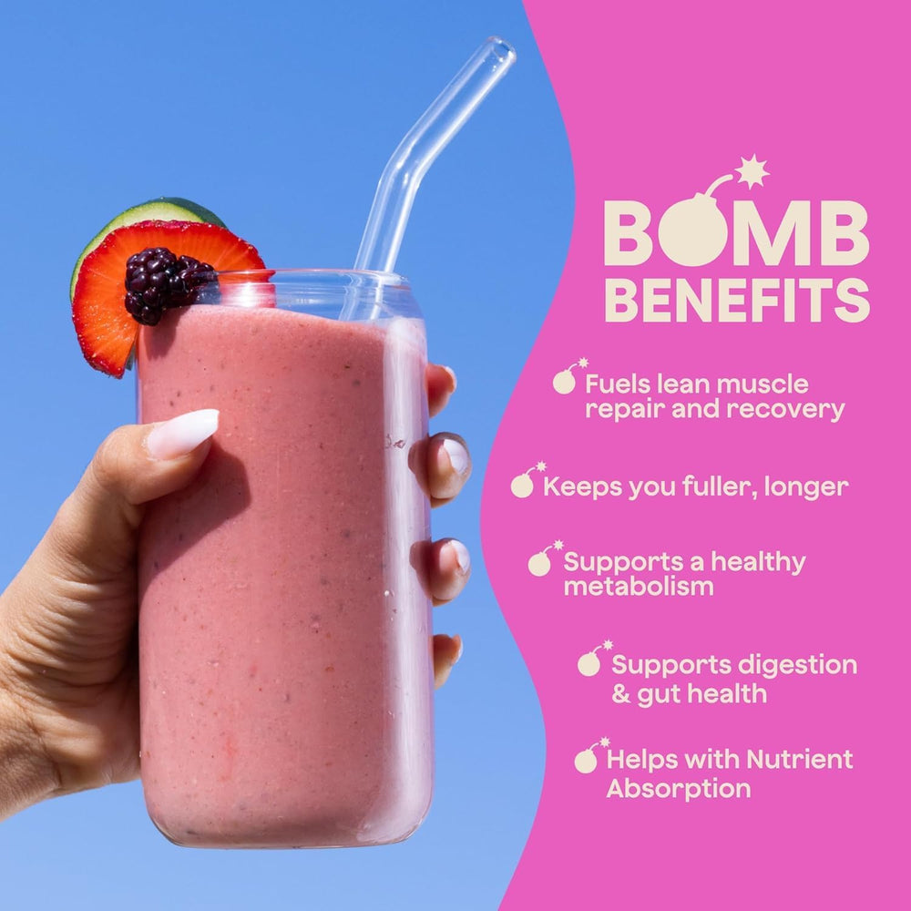 Blender Bombs Bomb Plant Protein zero sugar formula supports mindful snacking.