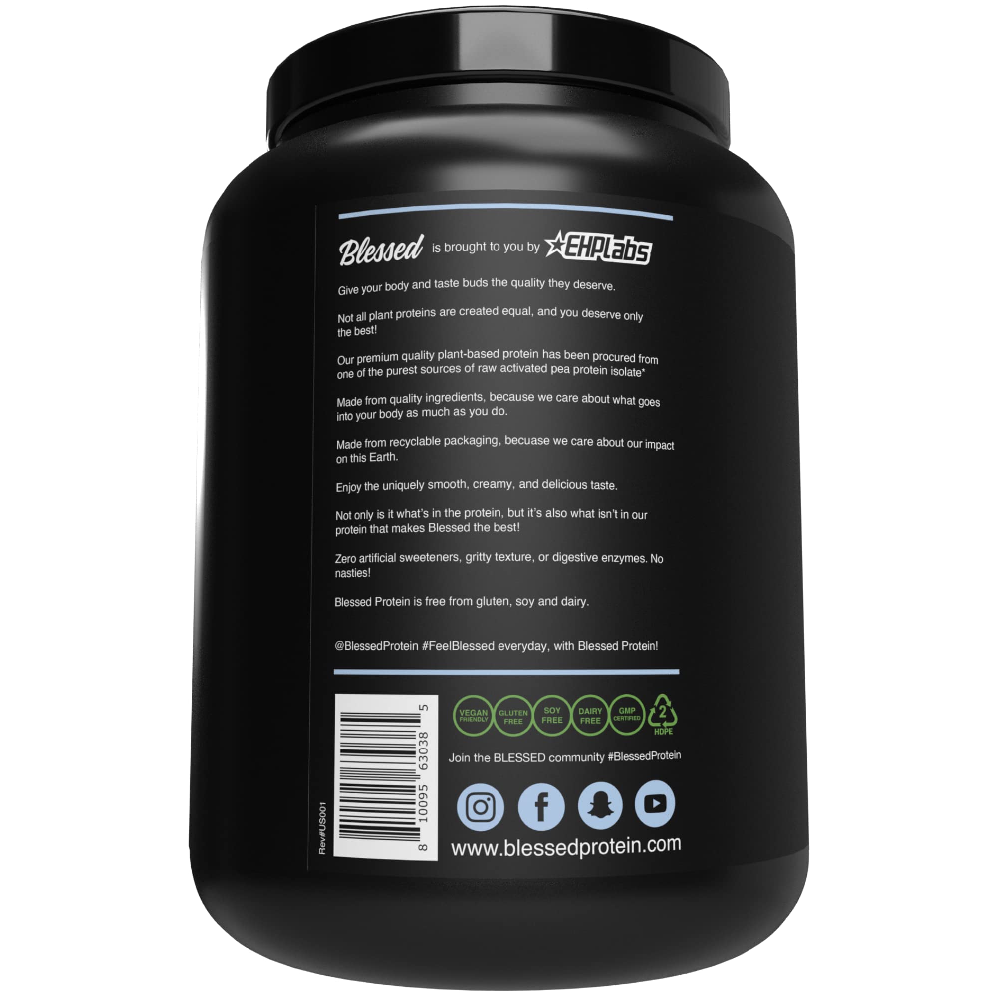 Spoonful of BLESSED powder over a blending shake for quick mix.