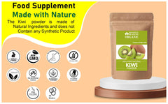 Blessfull Healing label close-up showing 100% pure natural kiwi powder.