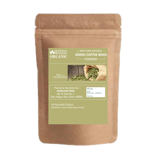 Blessfull Healing green coffee powder with scooping lid shows quick, mess-free measurement.