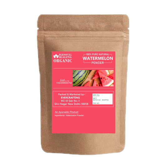 Blessfull Healing Watermelon Powder scoop demonstrates easy portion control for smoothies.