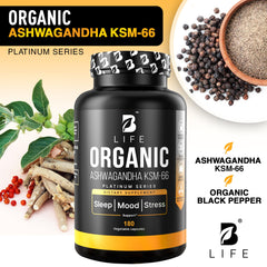 B Life Company organic certification label highlights a pure, plant-based formula