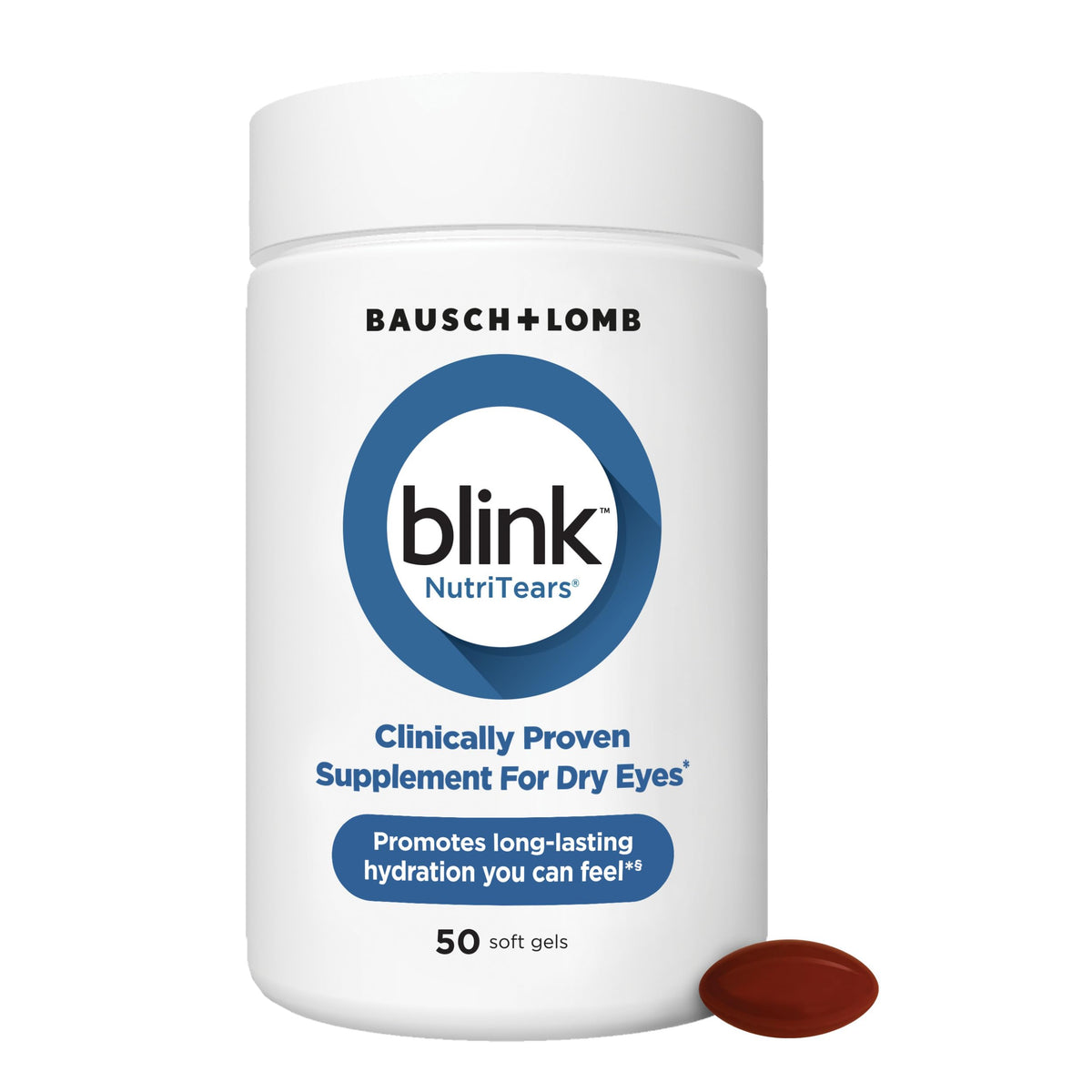 Blink NutriTears bottle front for on-the-go eye hydration.