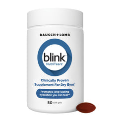 Blink NutriTears bottle front for on-the-go eye hydration.