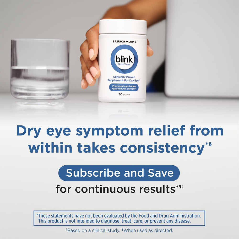 Blink NutriTears clinical study chart illustrating day-28 hydration improvement.