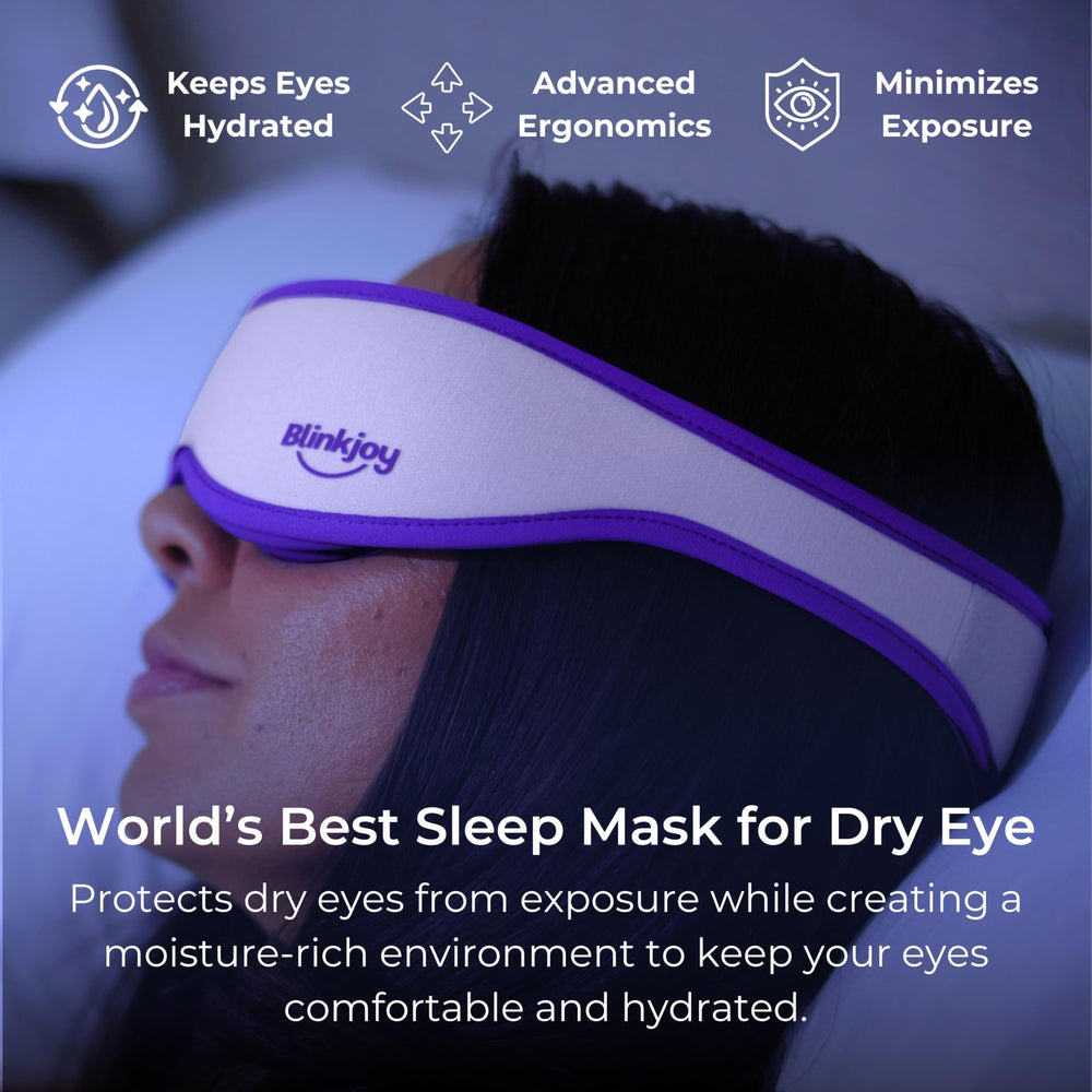 Blinkjoy Hydrating Sleep Mask demonstrates a moisture seal for eye hydration.