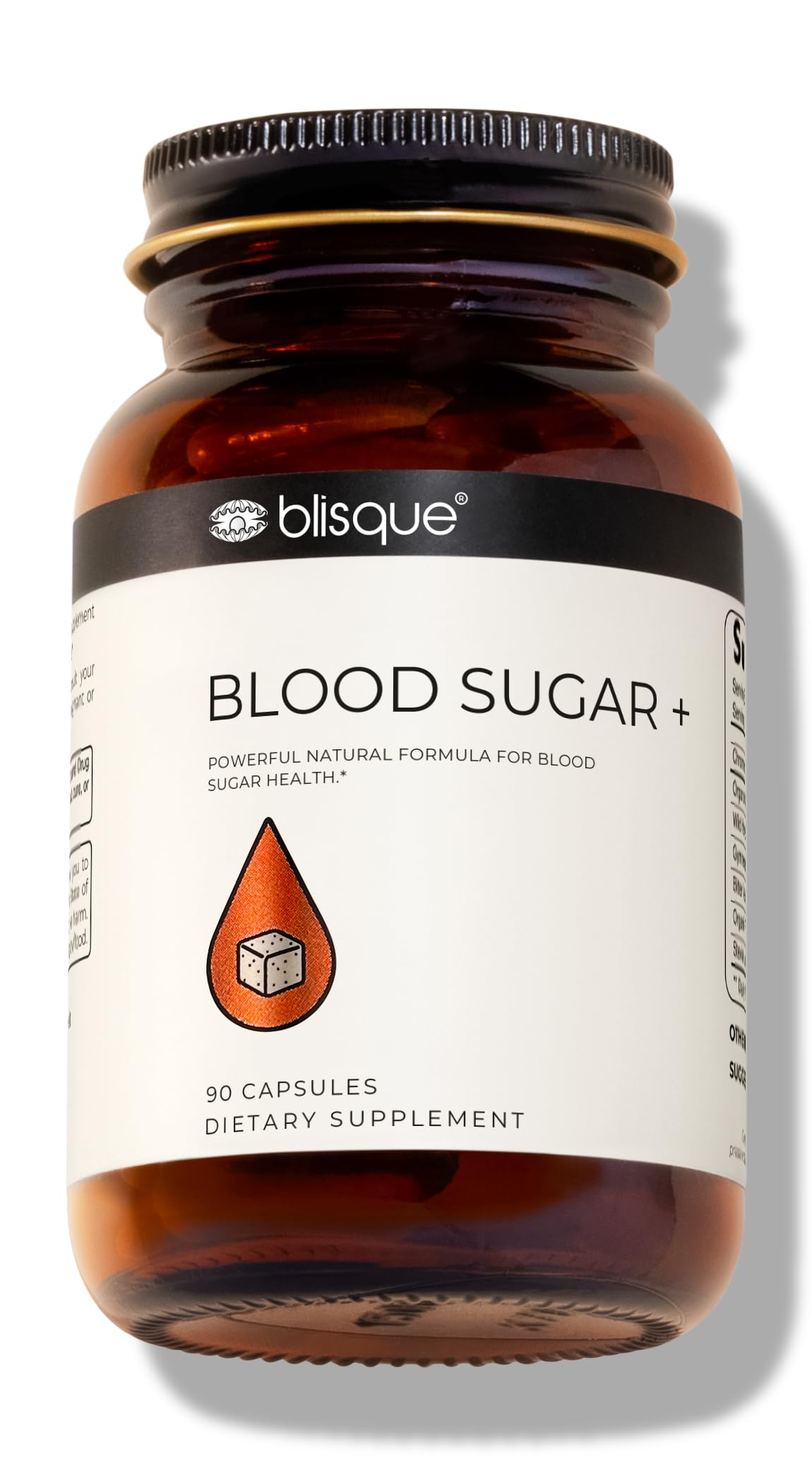 Blisque Blood Sugar bottle with capsules for daily wellness support