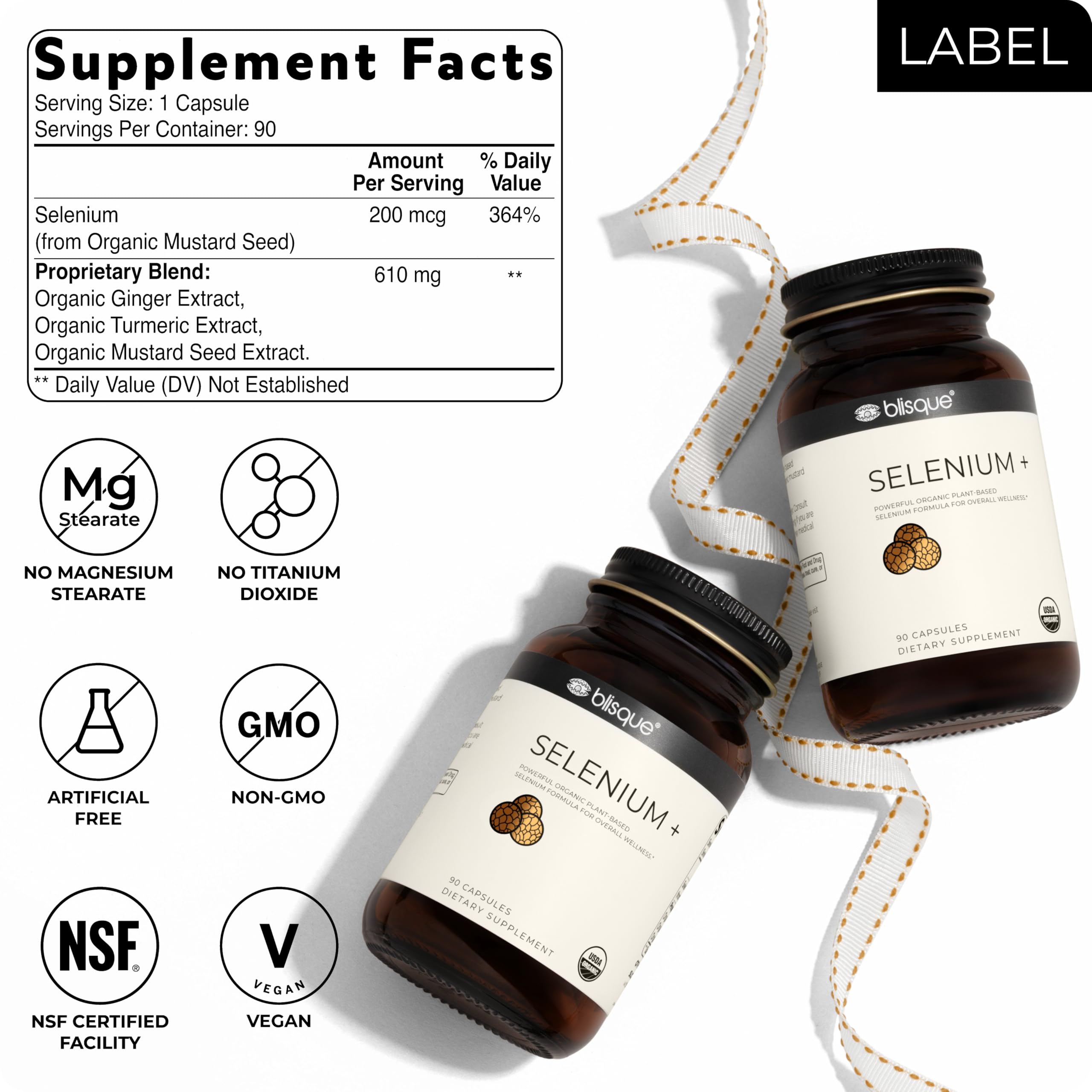 Pouring Blisque capsules from the bottle for easy daily use.
