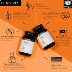 Blisque EASE+ turmeric blend close-up suggesting holistic inflammatory support