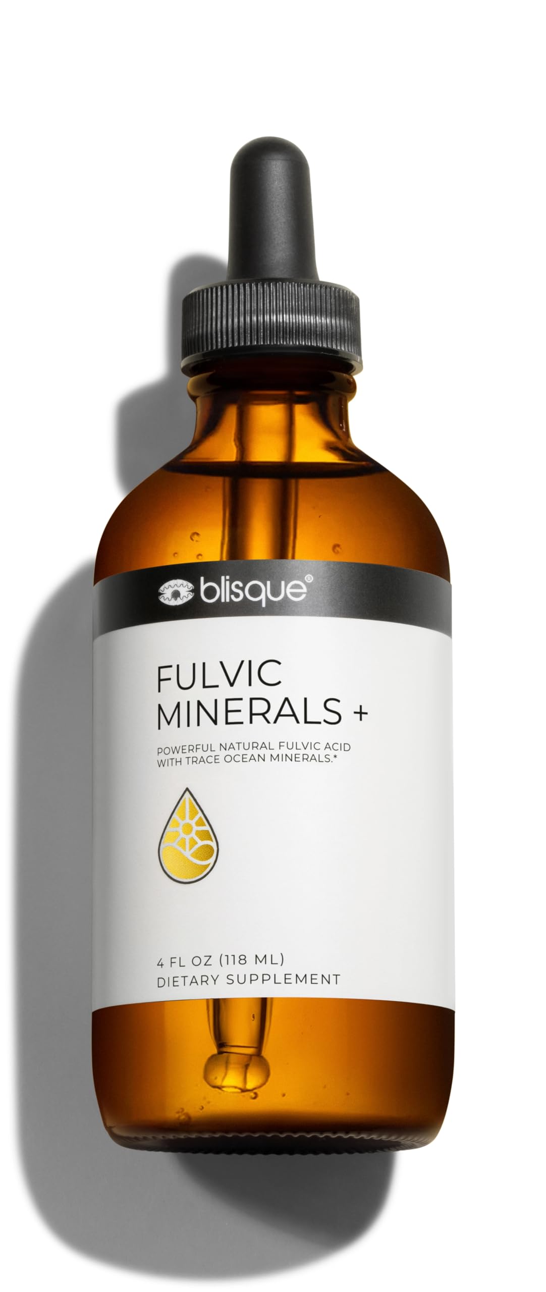 Blisque Fulvic Minerals bottle shown for daily mineral support and vitality