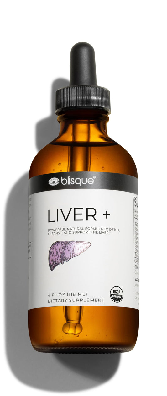 Blisque LIVER+ bottle pour shows detox-ready liquid for daily support