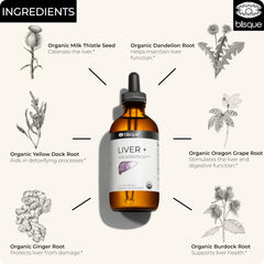 Blisque LIVER+ herbal blend with milk thistle supports liver health