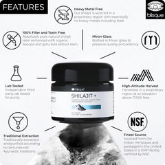 Blisque organic bacopa and gotu kola blend indicates herbal synergy.