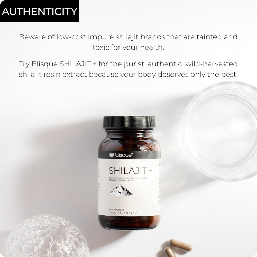 Blisque bottle label closeup highlights natural, additive-free formula.