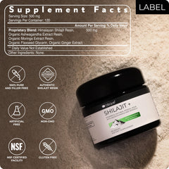 Blisque Shilajit resin showing fulvic and humic acid content