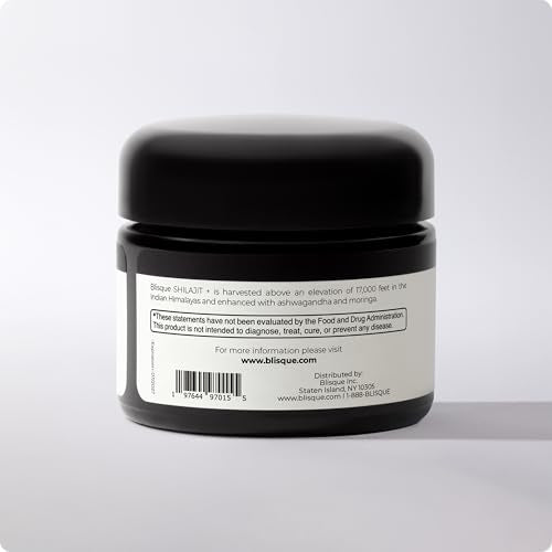 Blisque Shilajit resin image suggests heart and immune wellness potential