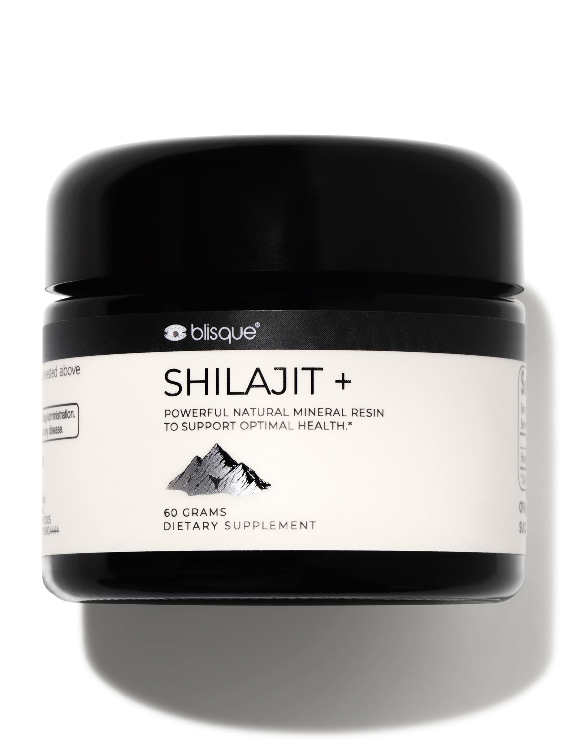 Blisque Shilajit resin jar close-up highlighting mineral-rich purity for daily vitality.