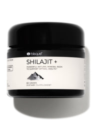 Blisque Shilajit resin jar close-up highlighting mineral-rich purity for daily vitality.