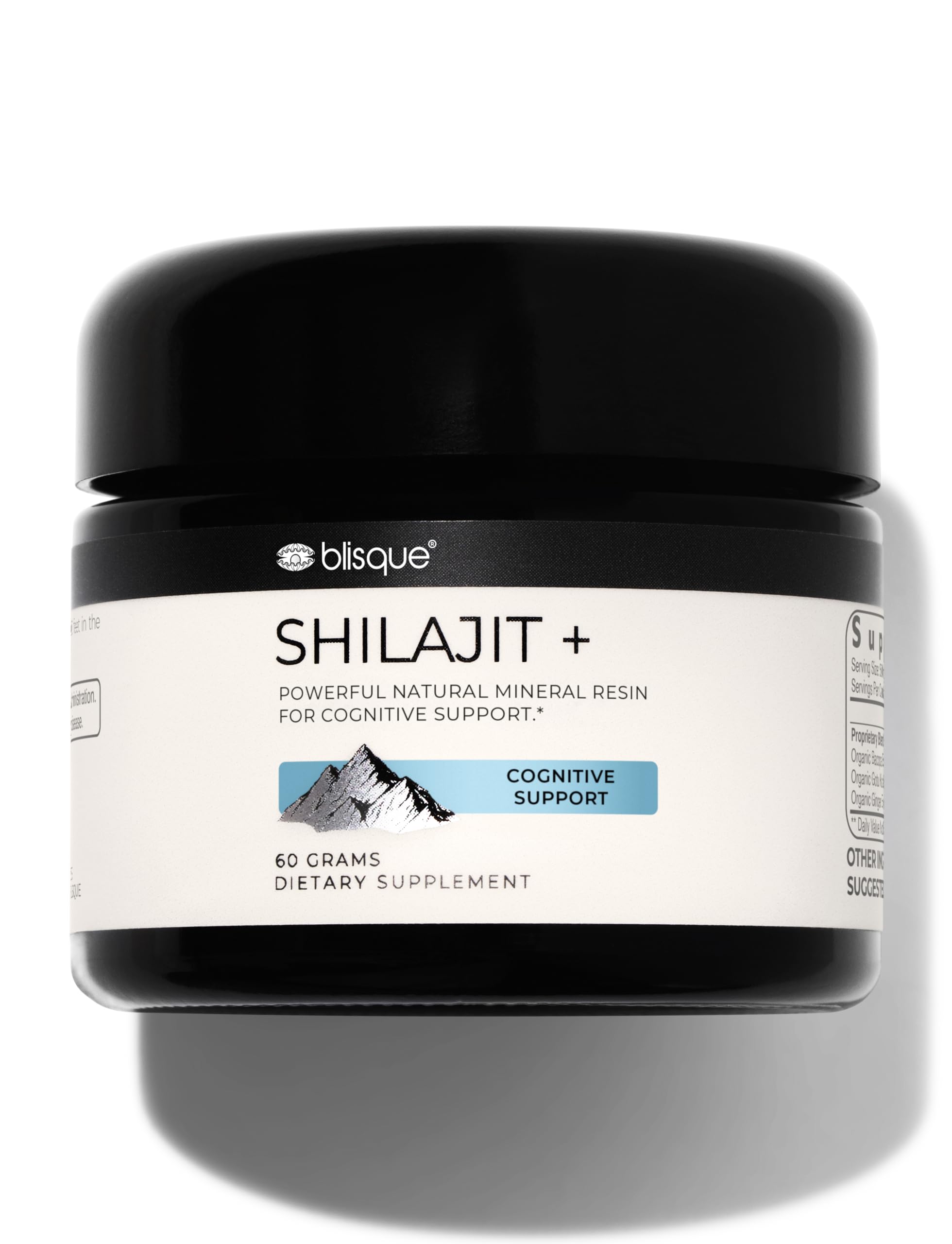 Blisque Shilajit resin jar close-up shows authentic texture and premium quality.
