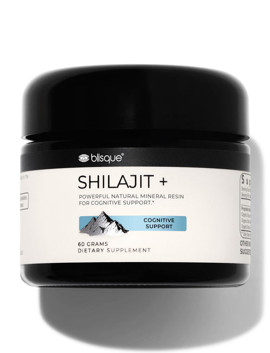 Blisque Shilajit resin jar close-up shows authentic texture and premium quality.