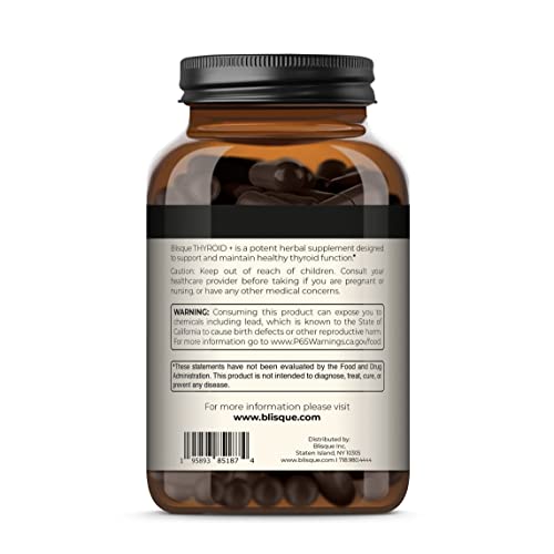 Blisque Thyroid Support bottle beside breakfast for daily routine.