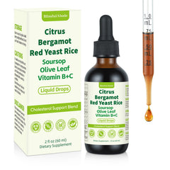 BlissfulAbode Red Yeast Rice Drops bottle for convenient daily heart-support use.