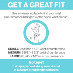 Blisslets small-size guide image demonstrates secure fit across daily activities