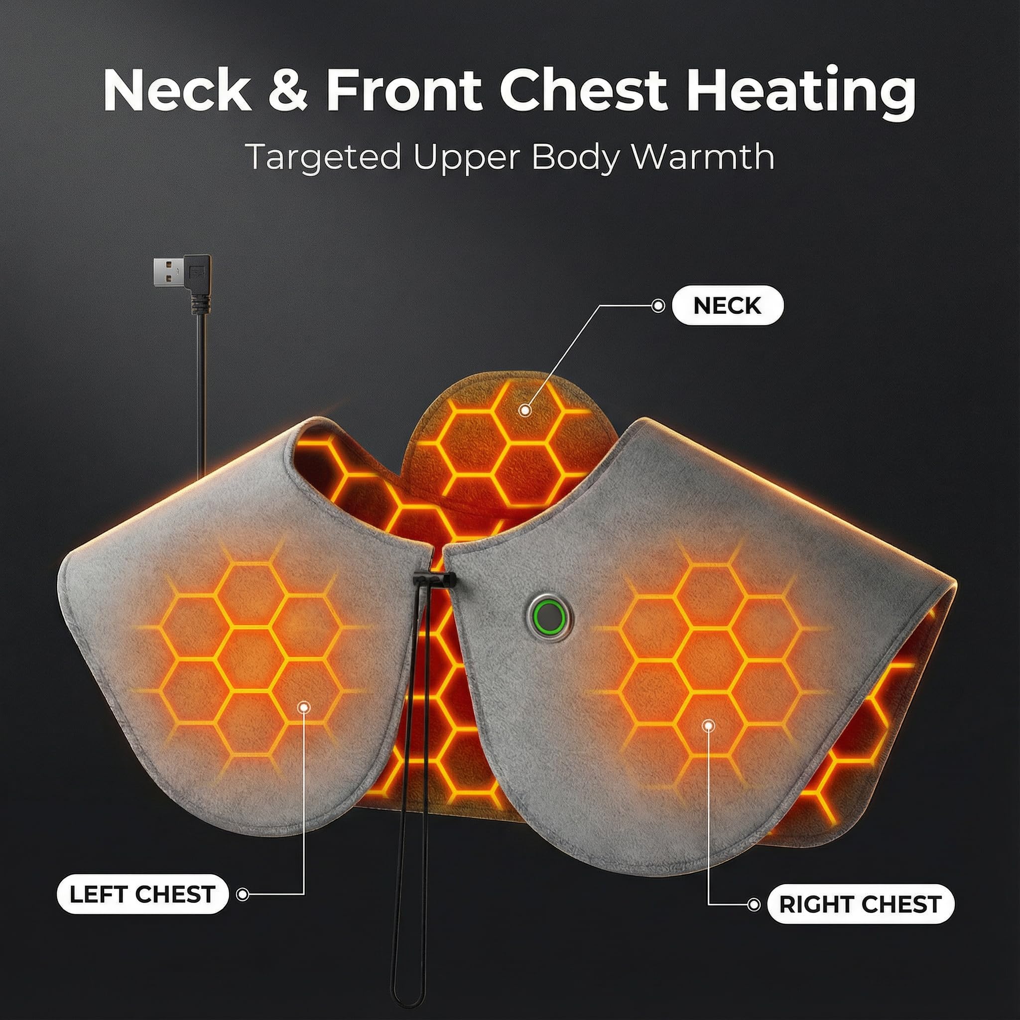 Blixno neck-shoulder wrap worn from the side for hands-free comfort