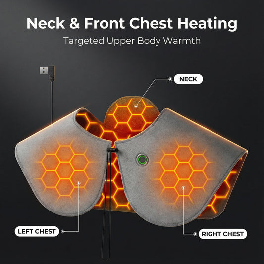 Blixno neck-shoulder wrap worn from the side for hands-free comfort