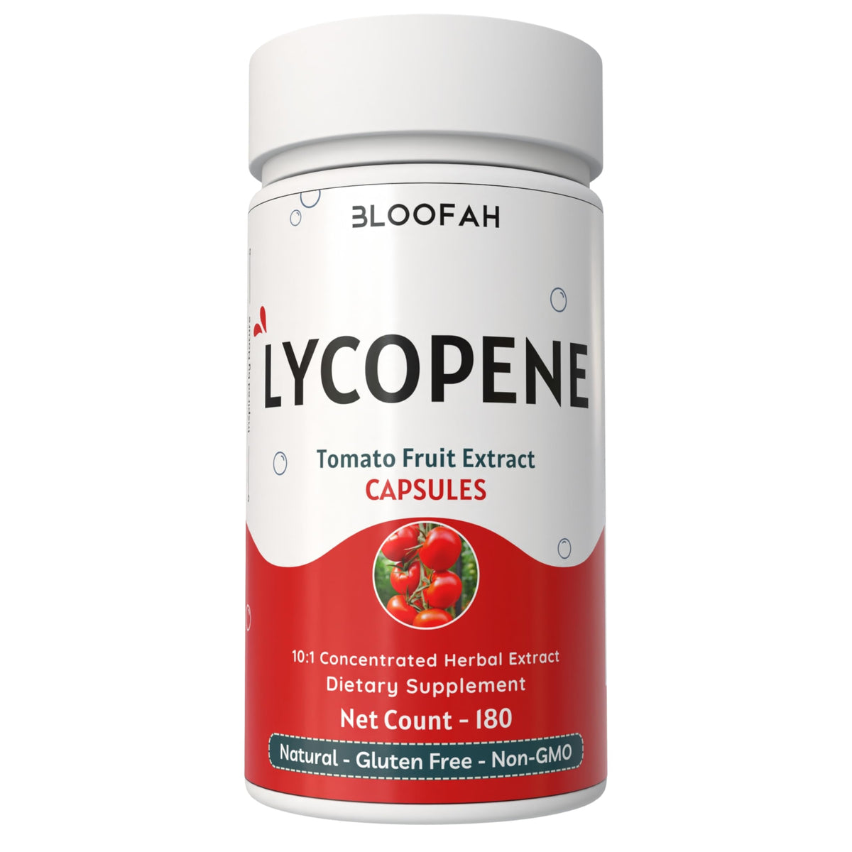 Bloofah lycopene tomato extract bottle for convenient daily supplementation.