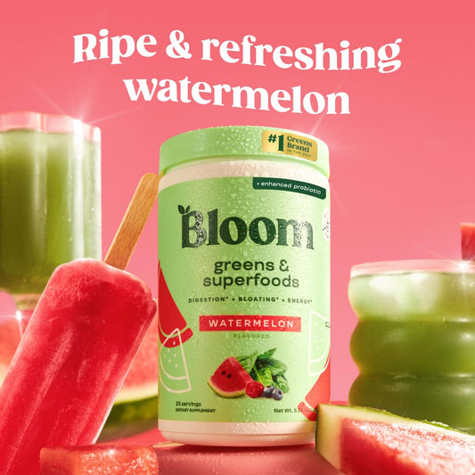 Bloom Nutrition Greens Powder with beet root boosts smoothie nutrition.
