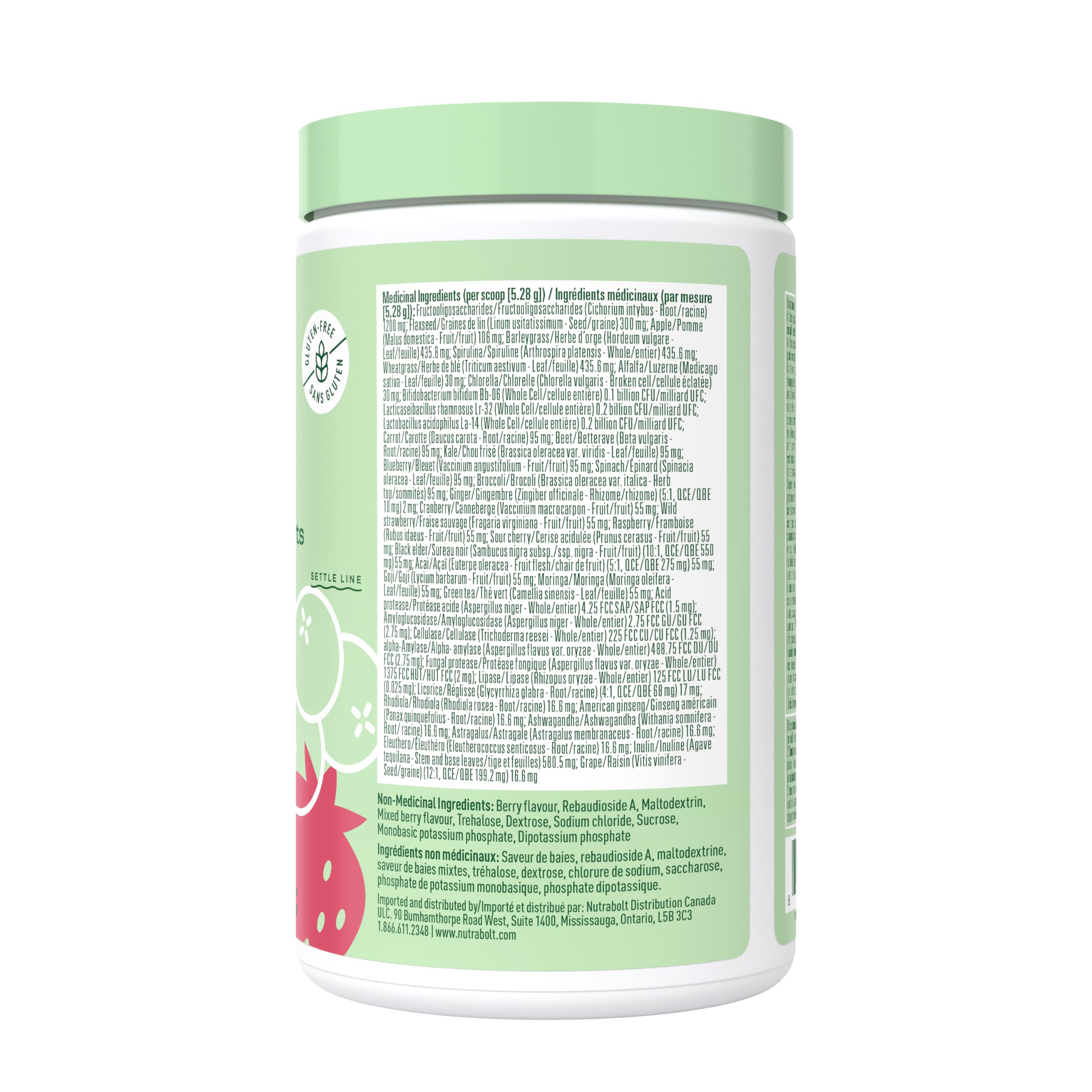 Bloom Nutrition greens powder berry flavor in glass for daily refresh
