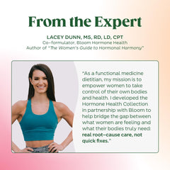 Founder story card reflecting Bloom Nutrition's female-founded approach
