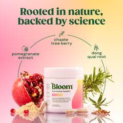 Pomegranate extract label highlights natural botanicals in Bloom Nutrition