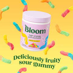 Bloom Nutrition pre-workout scoop ready for quick, smooth energy