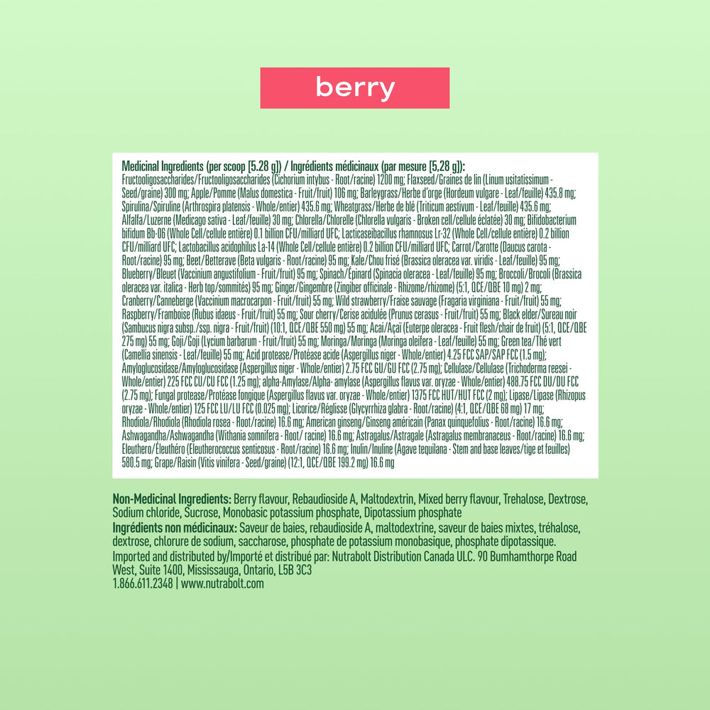 Bloom Nutrition spirulina chlorella on scoop highlighting superfoods