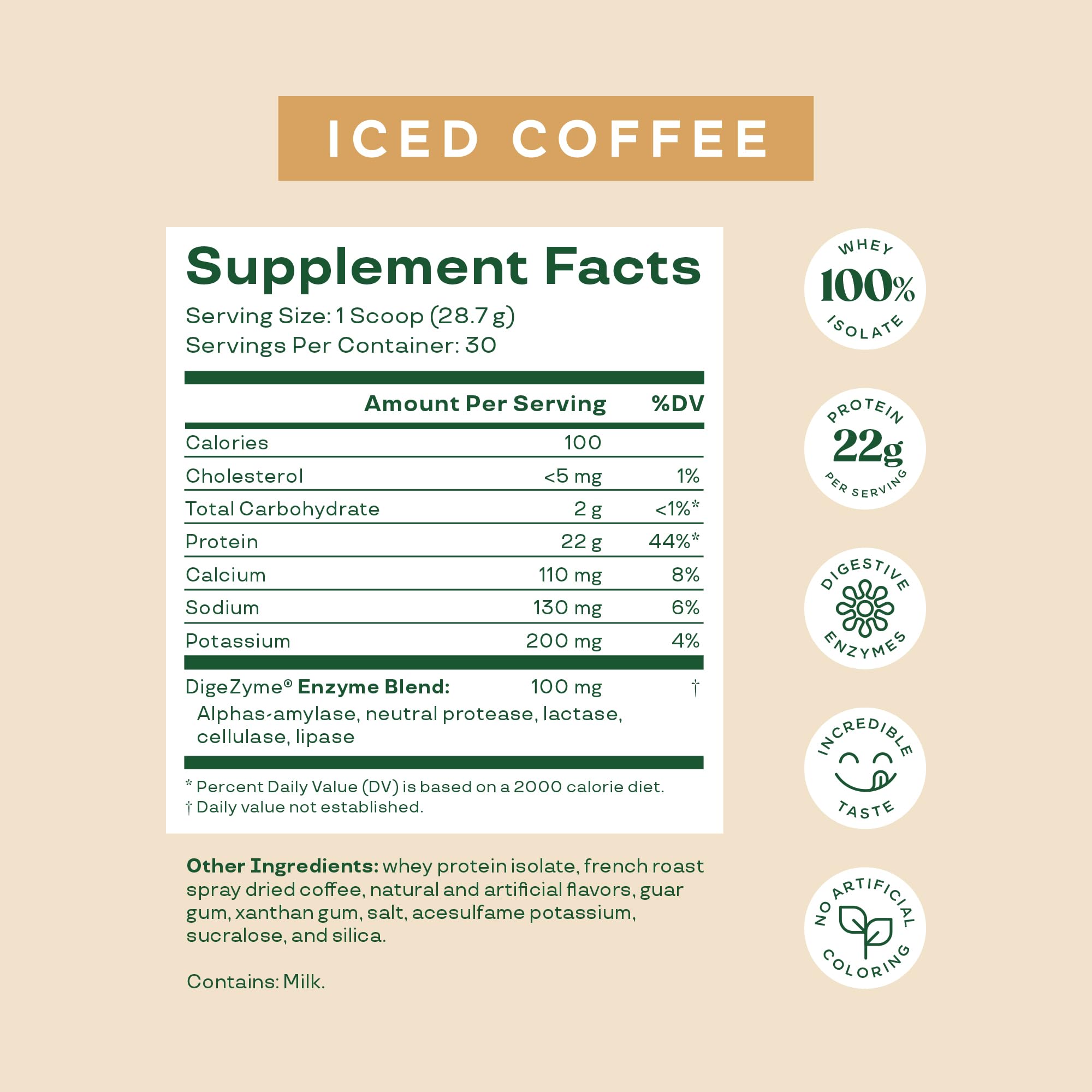 Bloom Nutrition Whey Isolate Iced Coffee glass illustrates refreshing flavor and protein when blended