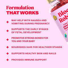 Bloom Robbins Hair Gummy postpartum support focus on hair health after birth