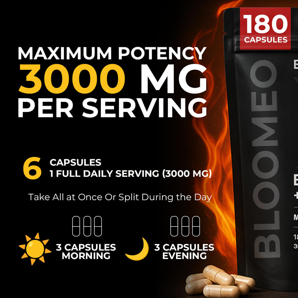 Bloomeo beef organ capsules closeup highlighting convenient daily energy support.