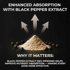 Bloomeo black pepper extract boosts absorption of key nutrients.