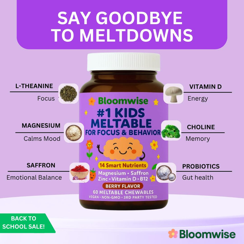 Parent checks the daily dose with the Bloomwise bottle.