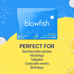 Blowfish effervescent-tablet-dissolve showing a fizzy, refreshing morning ritual