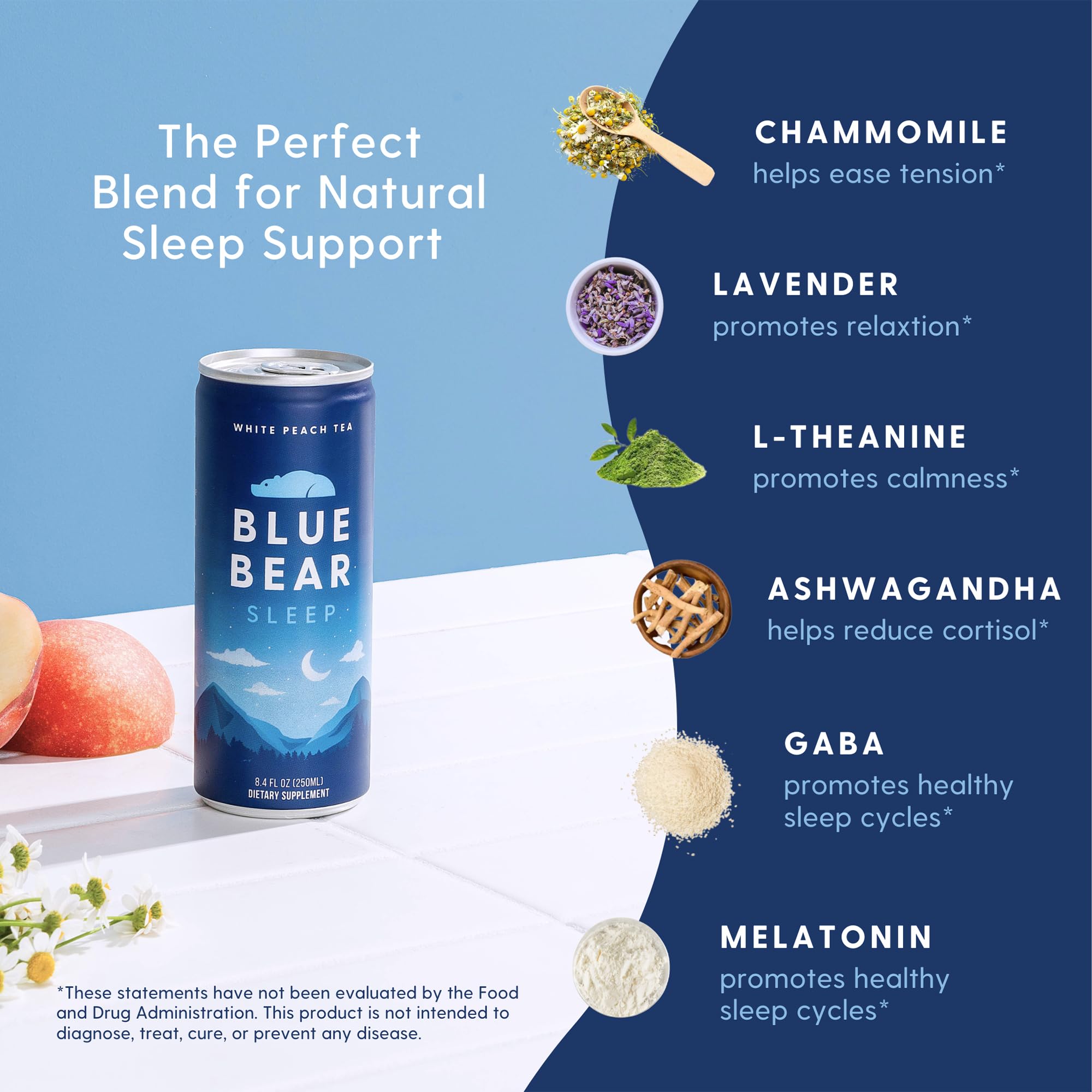 Blue Bear lavender bloom, soothing aroma for unwinding before sleep.