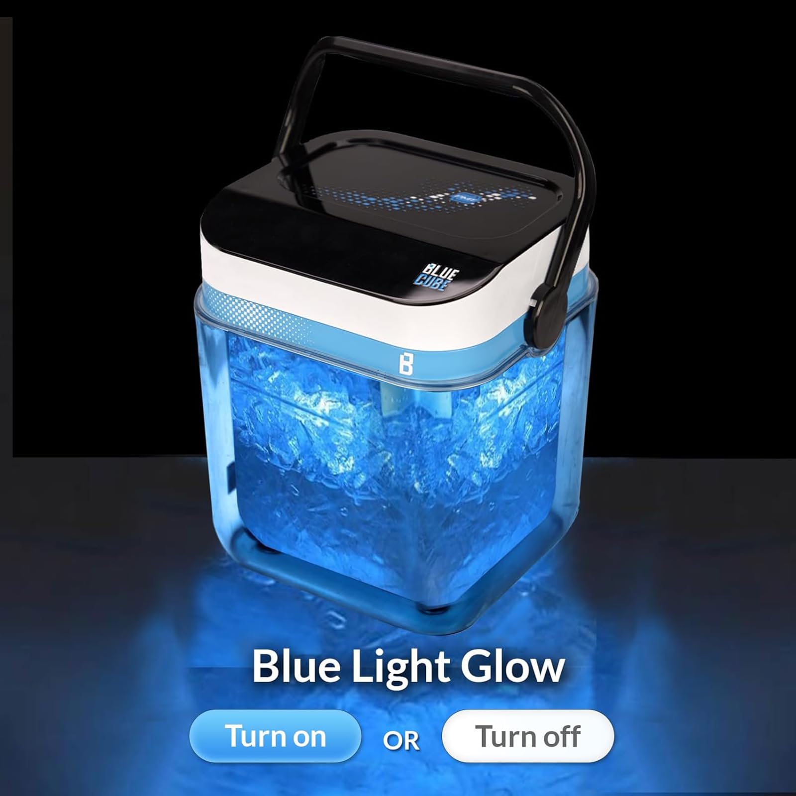 Blue Cube Circulating Ice Machine controls display shows temperature and time clearly.